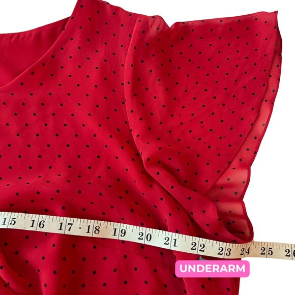 Jacques Verte Plus size red and black polka dot flowy dress short sleeve s20 - Picture 6 of 9